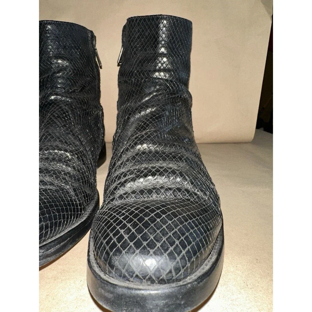 john varvatos Morrison Sharpie Snake Embossed Boots Size 9 Mens
